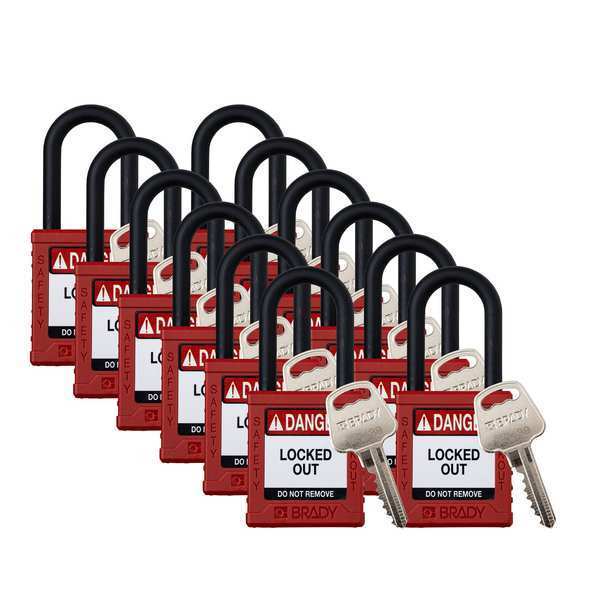 Padlock, 6 Pins, Red, PK12