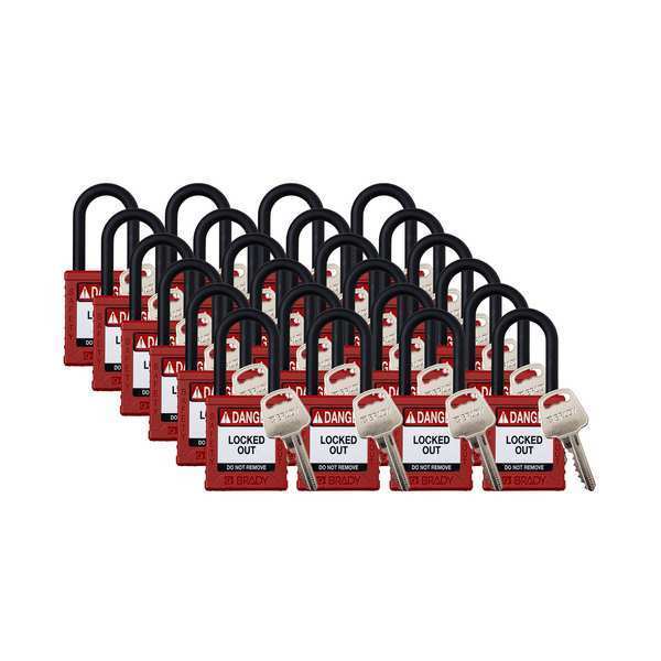 Padlock, 6 Pins, Red, PK24