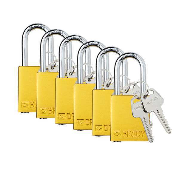 Padlock, 6 Pins, Yellow, PK6