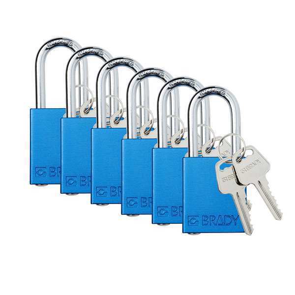 Padlock, 6 Pins, Blue, PK6