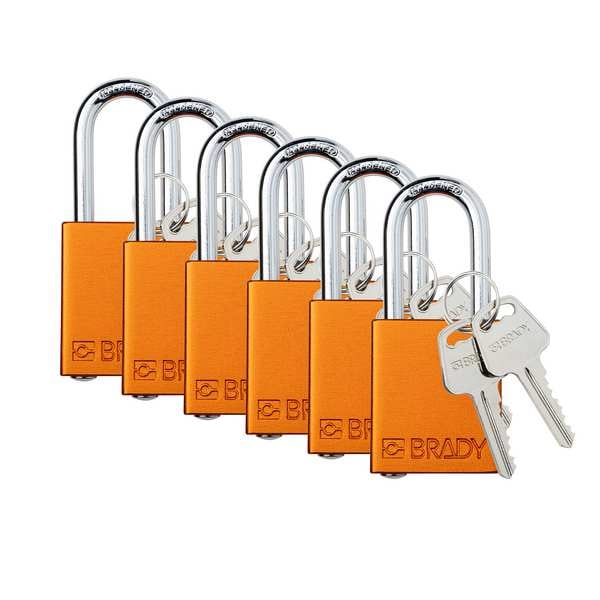 Padlock, 6 Pins, Orange, PK6