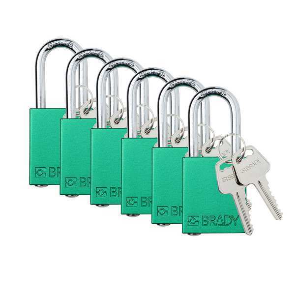 Padlock, 6 Pins, Green, PK6
