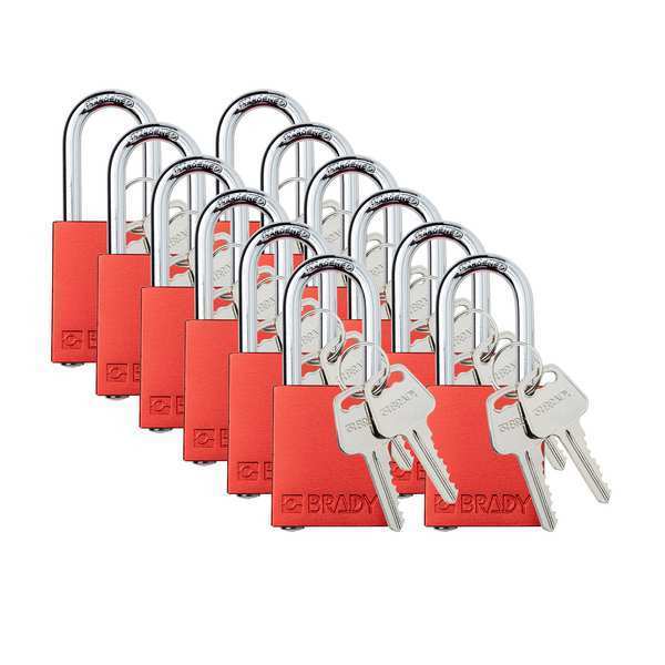 Padlock, 6 Pins, Red, PK12