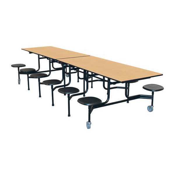 Mobile Stool Table, 12 Seats, Rectangle