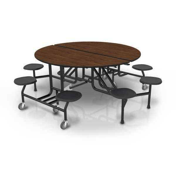 Mobile Stool Table, 8 Seats, Round, 60