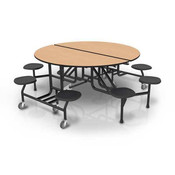 Mobile Stool Table, 8 Seats, Round, 60