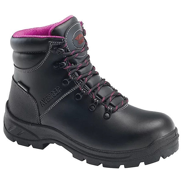 Size 7.5 Women's 6 in Work Boot Steel Work Boot, Black