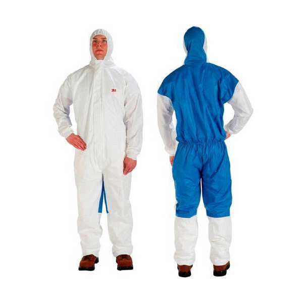 Protective Coverall, White/Blue, Zipper