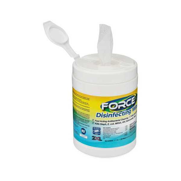 Disinfecting Wipes, White, Canister, Disinfecting, 6 in L x 6 3/4 in W, Citrus