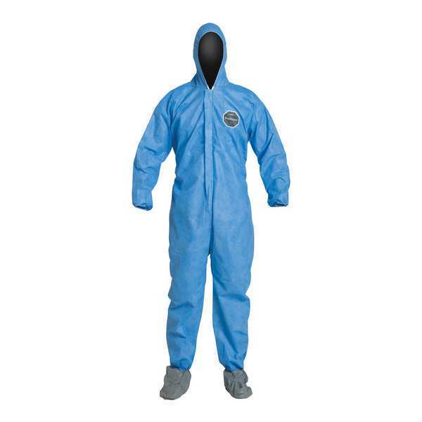 Hooded Coverall, 7XL, Blue, SMS, PK25