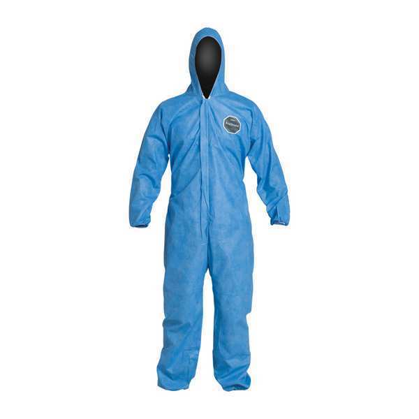 Hooded Coverall, 7XL, Blue, SMS, PK25
