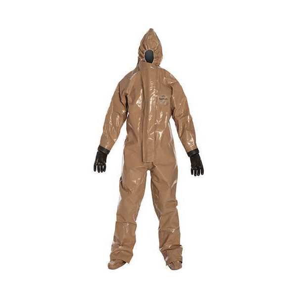 Hooded Coverall, Tan, Tychem(R) RESPONDER(R) CSM, Hook-and-Loop