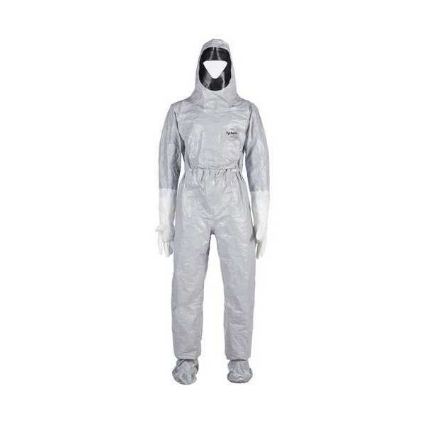 Hooded Coverall, Gray, Tychem(R) 6000, Hook-and-Loop