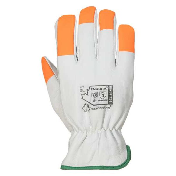 Work Gloves, Drivers, 2XL, Leather, PR