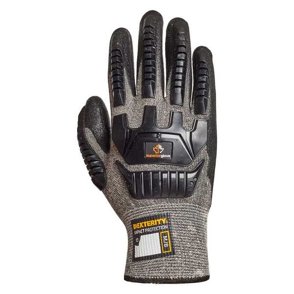 Work Gloves, Nitrile, M, Black/Gray, PR