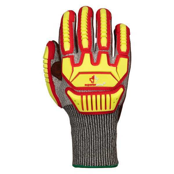 Work Gloves, Nitrile, 2XL, Black/Gray, PR