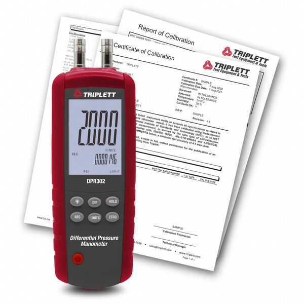 Manometer with NIST, w/ Batteries