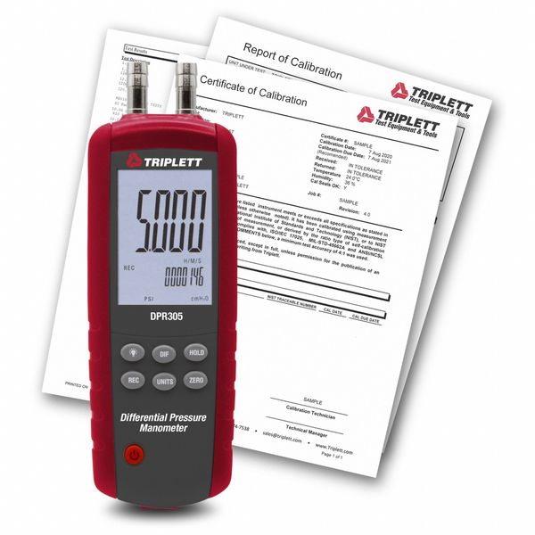 Manometer with NIST, w/ Batteries