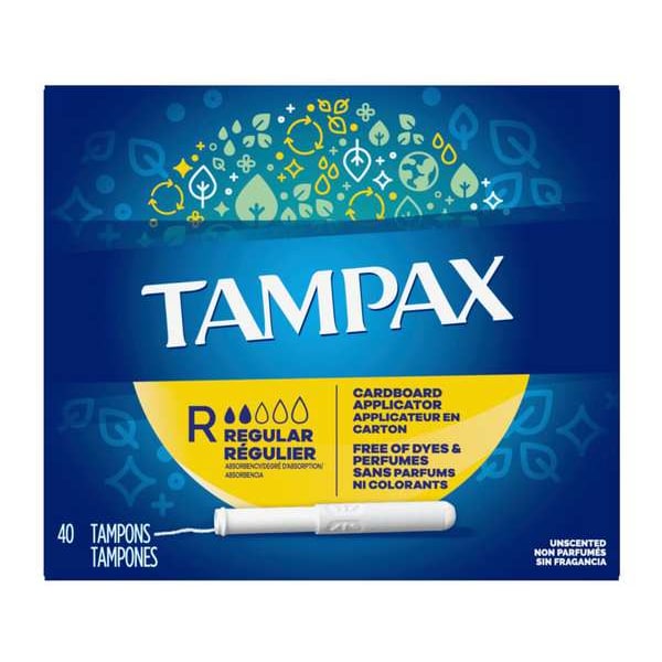 Tampons w/Applicator, 5 1/4 in L, Reg, PK12