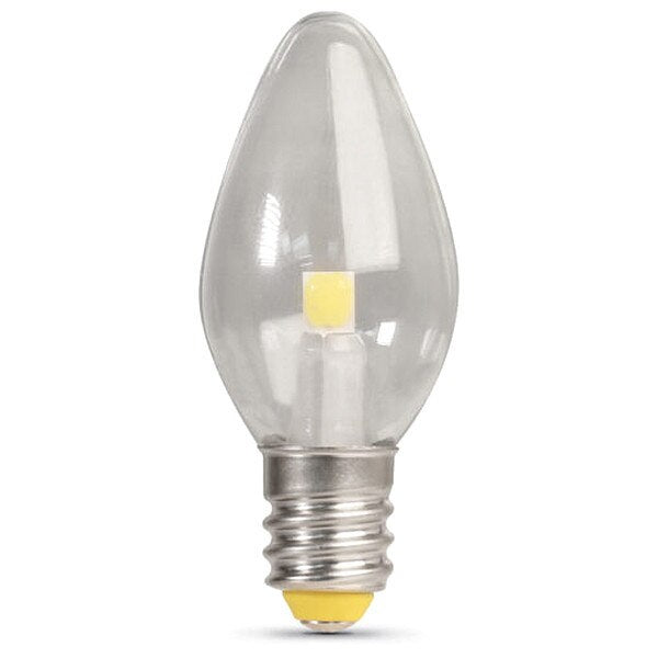 LED, 0.6 W, C7, Candelabra Screw (E12), PK4