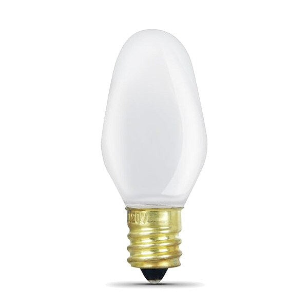 LED, 0.6 W, C7, Candelabra Screw (E12), PK2