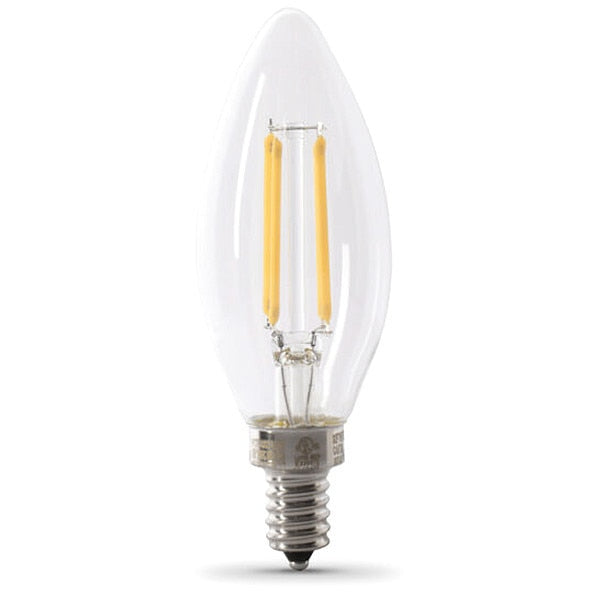 LED, 3.3 W, B10, Candelabra Screw (E12), PK6