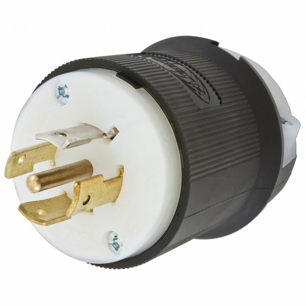 HBL2521ST - Twist-LockÂ® EdgeConnectâ¢ Plug with Spring Termination, 20A, 277/480V, L22-20R, Black and White Nylon