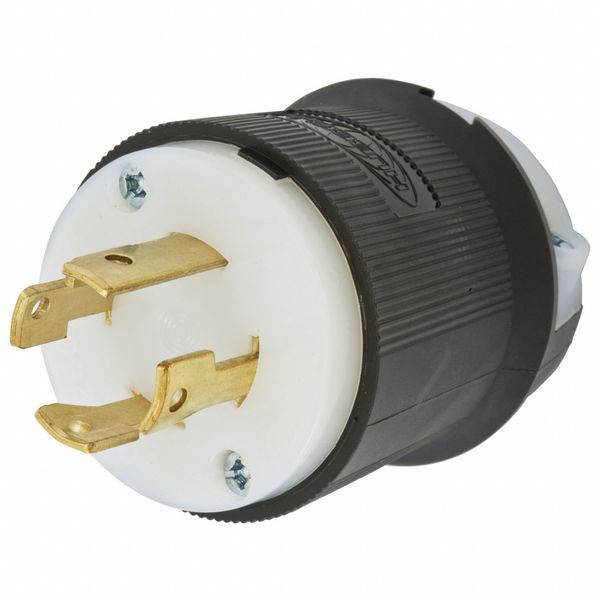 HBL2721ST - Twist-LockÂ® EdgeConnectâ¢ Plug with Spring Termination, 30A, 3P 250V, L15-30P, Black and White Nylon