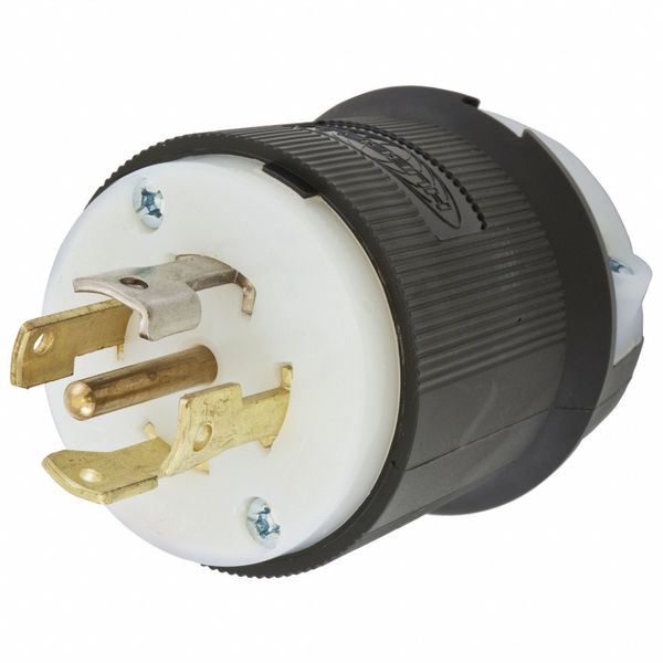 HBL2821ST - Twist-LockÂ® EdgeConnectâ¢ Plug with Spring Termination, 30A, 3P 277/480V, L22-30P, Black and White Nylon