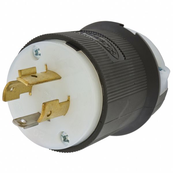 HBL2411ST - Twist-LockÂ® EdgeConnectâ¢ Plug with Spring Termination, 20A, 125/250V, L14-20P, Black and White Nylon