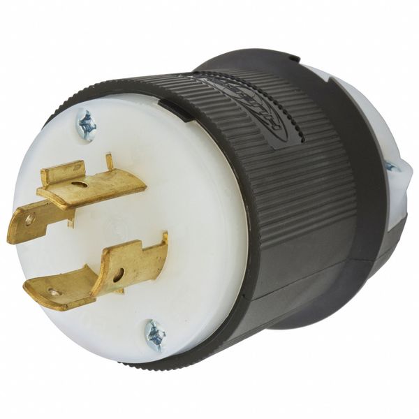 HBL2421ST - Twist-LockÂ® EdgeConnectâ¢ Plug with Spring Termination, 20A, 3P 250V, L15-20P, Black and White Nylon