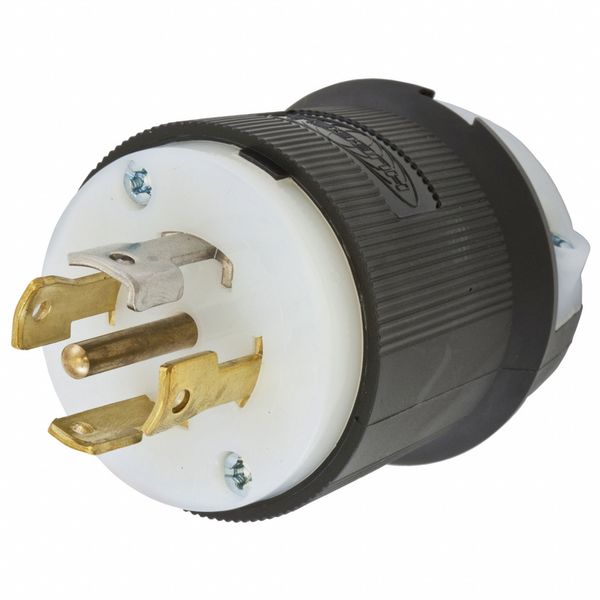 HBL2811ST - Twist-LockÂ® EdgeConnectâ¢ Plug with Spring Termination, 30A, 120/208V, L21-30P, Black and White Nylon