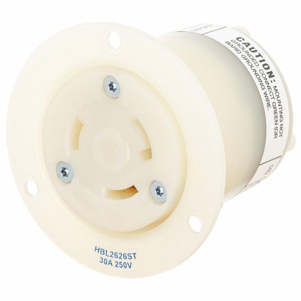 Twist-LockÂ®, EdgeConnectâ¢, Flanged Receptacle, 30A 250V, L6-30R, Screwless Terminal