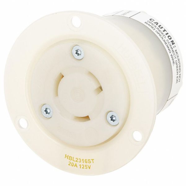 Twist-LockÂ®, EdgeConnectâ¢, Flanged Receptacle, 20A 125V, L5-20R, Screwless Terminal