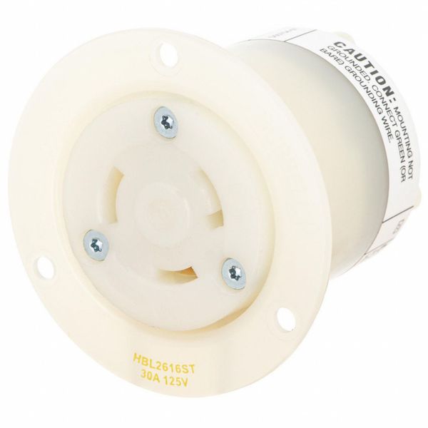 Twist-LockÂ®, EdgeConnectâ¢, Flanged Receptacle, 20A 125V, L5-20R, Screwless Terminal