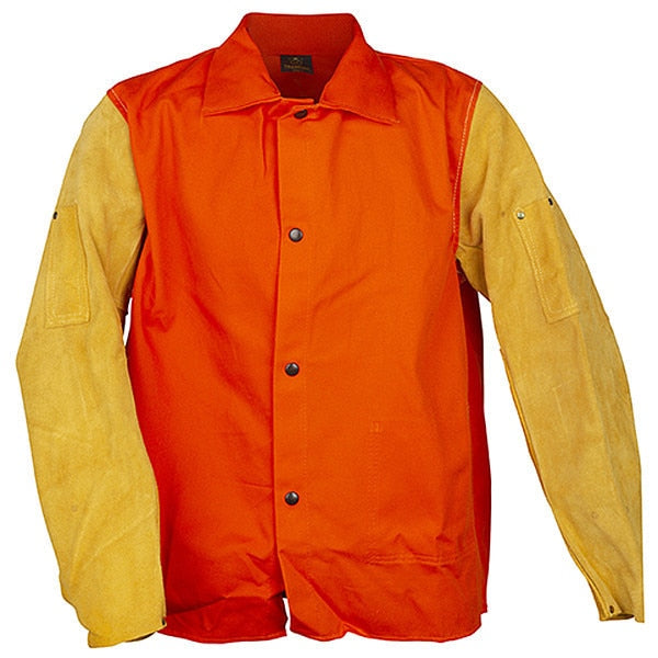 Jacket Leather Sleeves, Cotton, Orange, 5XL