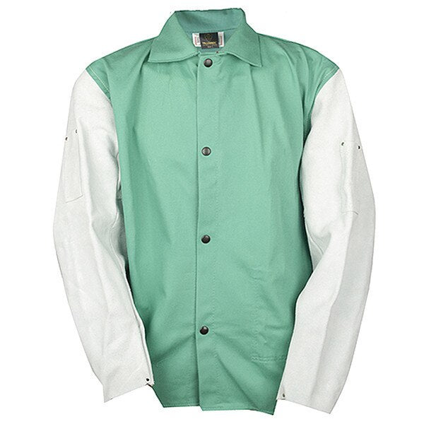 Jacket Leather Sleeves, Leather, Green, 5XL