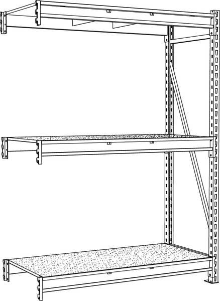 Add-On Bulk Storage Rack, 24 in D, 72 in W, 3 Shelves
