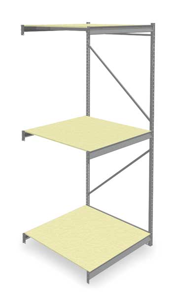 Add-On Bulk Storage Rack, 48 in D, 48 in W, 3 Shelves