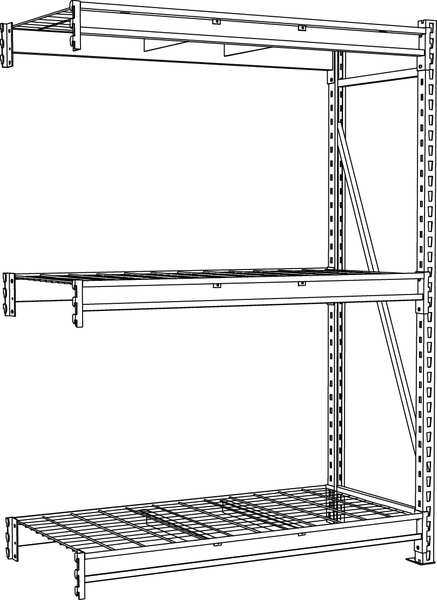 Add-On Bulk Storage Rack, 24 in D, 96 in W, 3 Shelves