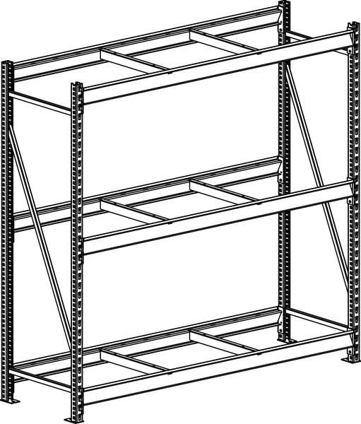 Starter Bulk Storage Rack, 36 in D, 48 in W, 3 Shelves
