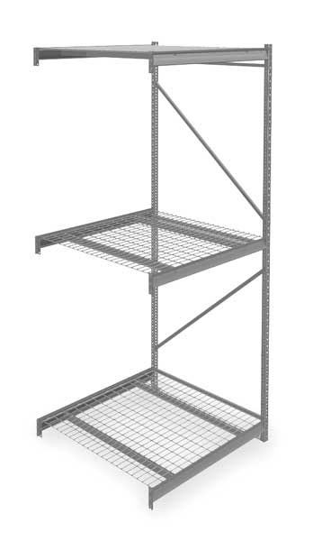 Add-On Bulk Storage Rack, 48 in D, 48 in W, 3 Shelves