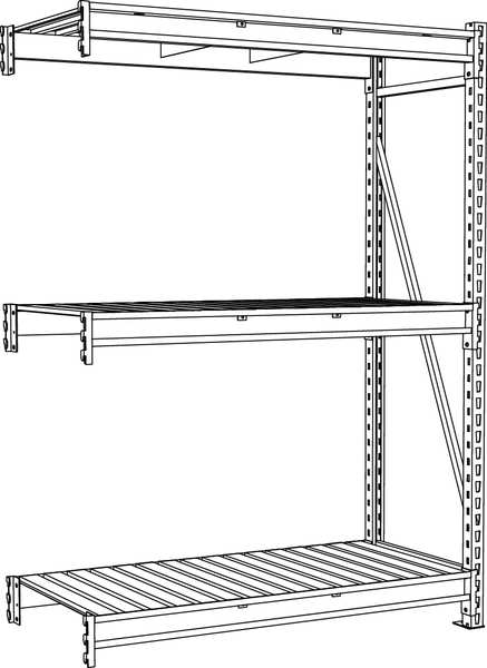 Add-On Bulk Storage Rack, 24 in D, 60 in W, 3 Shelves