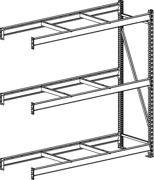 Add-On Bulk Storage Rack, 36 in D, 72 in W, 3 Shelves
