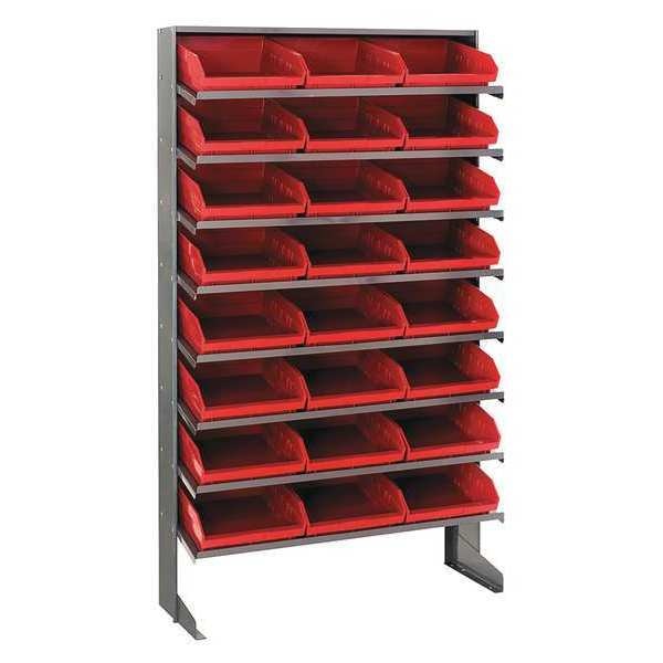 Plastic Pick Rack, 36 in W x 60 in H x 12 in D, 8 Shelves, Red