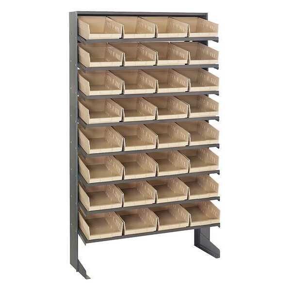 Steel Pick Rack, 36 in W x 60 in H x 12 in D, 8 Shelves, Gray