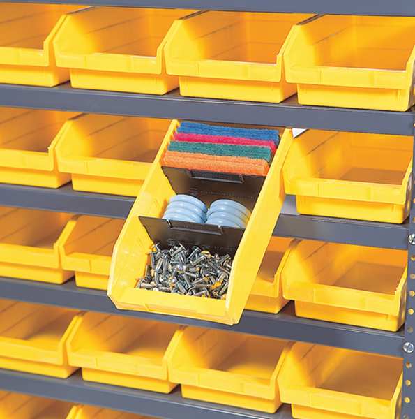 Steel Bin Shelving, 36 in W x 75 in H x 12 in D, 13 Shelves, Yellow