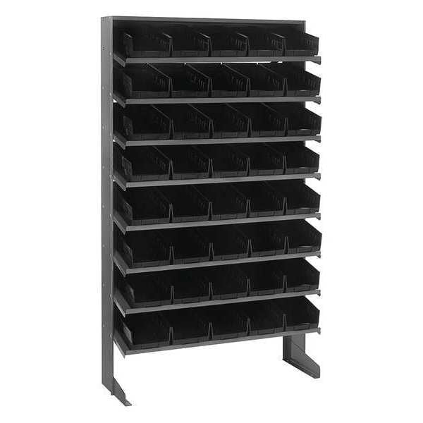 Steel Pick Rack, 36 in W x 60 in H x 12 in D, 8 Shelves, Black