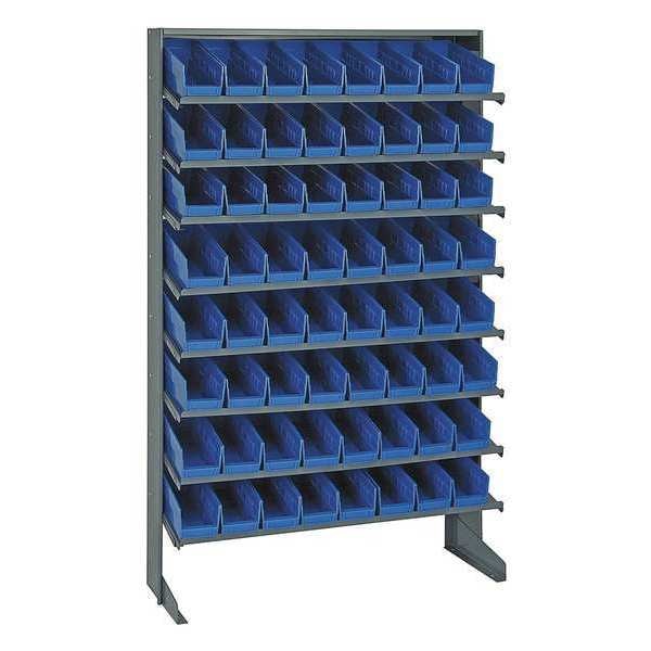Steel Pick Rack, 36 in W x 60 in H x 12 in D, 8 Shelves, Blue