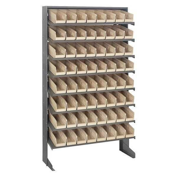 Steel Pick Rack, 36 in W x 60 in H x 12 in D, 8 Shelves, Ivory